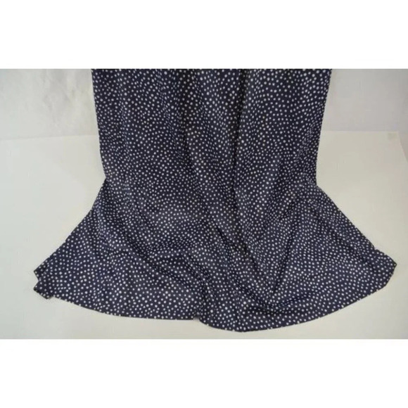 Vintage Blue White Polka Dot Shift Dress with Collar and Short Sleeves - Picture 7 of 9